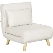 Welikera Schlafsessel, 6-stufig verstellbare Lehne, Leinenoptik, bis 120 kg, Creme