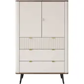 Lookway Kommode mit Schubladen AUTUMN 2D3S mit geriffelter Front, Kaschmir / Nussbaum