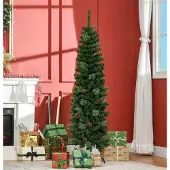 XTEILC Künstlicher Weihnachtsbaum,Tannenzapfen, 46 x 165 cm, Grün
