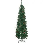 Xdovet Künstlicher Weihnachtsbaum, Künstlicher Weihnachtsbaum, Tannenzapfen, 46 x 165 cm, Grün