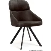 58 aufm Kessel Esszimmerstuhl drehbar (2er-Set) Diann 52x82x63 Schwarz/Espresso