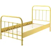 58 aufm Kessel Metallbett Karlyn 210x98x111 Einzelbett Metall Gelb