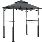 Outsunny Grillpavillon mit LED 243 x 148 x 248 cm wasserdicht flammhemmend