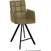 58 aufm Kessel Thekenstuhl (2er-Set) Delcine 52x108x60 Schwarz/Olivgrün
