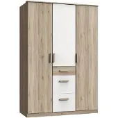 Wimex Möbel Kleiderschrank Cariba in Eiche San Remo und Weiß 3trg