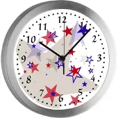 CreaDesign Funkuhr, Kinder Wanduhr, Kinderuhr, Kinderzimmer Sternenhimmel blau grau rot
