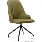 58 aufm Kessel Esszimmerstuhl drehbar (2er-Set) Doreen 52x91x60 Schwarz/Olivgrün