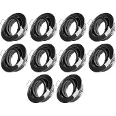 NCC-Licht 10 x Einbaustrahler Schwarz glänzend schwenkbar 68mm max. 50W Bajonettverschluss