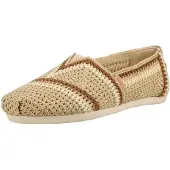 Toms Alpargata Classic Damen Häkel-Espadrilles Beige/Braun (Almond Multi), 10023041 - Gr. 41