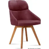58 aufm Kessel Esszimmerstuhl (8er-Set) Donna 52x82x63 Eiche geölt/Marsala