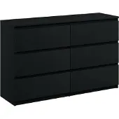 Roe furniture Kommode mit 6 Schubladen breite 120cm Sideboard moderne schwarz mat