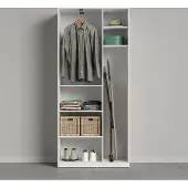 SMARTBett GmbH SMARTBett Schrank Kleiderschrank Aktenschrank 100 cm Weiss/Wildeiche