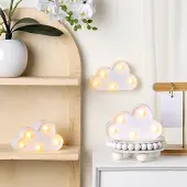 Welikera Nachtlicht 6 Stück LED Wolke Lichter Dekoration, LED beleuchtete Wolke