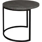 58 aufm Kessel Couchtisch Rund Elesa 2 60x51x60 Holzwerkstoff Schwarz/Keramik grau