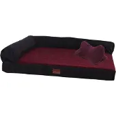 Raikou Hundebett Hundesofa Tierbett Anti Rutsch Dunkelrot Melange Gr. 80*60*7cm