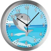 CreaDesign Funkuhr, Kinder Wanduhr, Kinderuhr, Kinderzimmer Hai