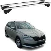 Omac Dachträger Grundtäger für Skoda Fabia mk3 Kombi 2014-2021 75kg Alu Silber 2 tlg