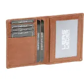 LEAS Ausweis- und Kreditkartenhülle Echt-Leder, cognac Card-Collection