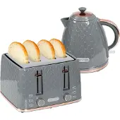 HOMCOM Wasserkocher mit Toaster 1,7L 4 Toastscheiben mit 7 Bräunungsstufen