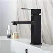Zimtky Wasserhahn Bad Armatur - Waschtischarmaturen Einhebelmischer für Badezimmer Waschtisch, Schwarz