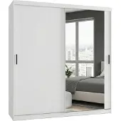 Ravio Kleiderschrank MIRANO 200x215 cm Weiß Matt Schwebetürenschrank Groß
