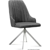 58 aufm Kessel Esszimmerstuhl drehbar (6er-Set) Davorka 52x91x60 Edelstahl/Grau