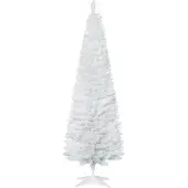 HOMCOM Weihnachtsbaum Tannenbaum mit Kunststoffständer 390 Spitzen Weiß