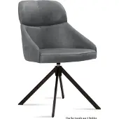 58 aufm Kessel Esszimmerstuhl drehbar (6er-Set) Derska 52x82x63 Schwarz/Grau