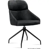 58 aufm Kessel Esszimmerstuhl drehbar (2er-Set) Dorian 52x82x63 Schwarz/Anthrazit