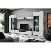 EURO-MEBLE Wohnwand SOLIDO TWIN , Doppelwandschrank / Wohnzimmerset , (WEISS)
