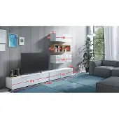 FURMEB Patryk Hojka Furmeb24 - CALABRINI 27 -Wohnwand , Schrankwand, (Weiss)