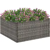 Prolenta Maison Exclusive - Pflanzkübel Grau 80x80x40 cm Poly Rattan