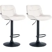 CLP 2er Set Barhocker Vonore Samt schwarz creme