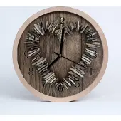 Tulup Holzuhr 20fi cm wanduhr - Round loft Herz