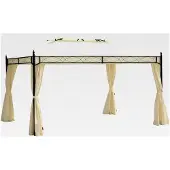 Markenlos Pavillon Gartenpavillon Partyzelt Festzelt Gartenzelt Pagode 3x4 m Creme