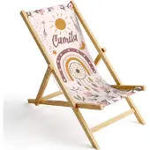 Ferocity Kinder Holz-Liegestuhl Personalisierbar Klappbar Klappliegestuhl Sonnenliege Strandstuhl Wechselbezug Motiv Boho [119]