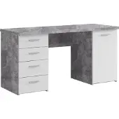 Freiraum möbelando Schreibtisch Bürotisch Computertisch Arbeitstisch Laptoptisch Büromöbel Balu I Beton/Weiß