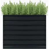 Markenlos Hochbeet Pflanzgefäß Anthrazit - Stahlregal für Pflanzen und Blumen
