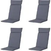 Madison - Gartenstuhlkissen High Back Manchester jeansgrau - Ca. 120x50 cm - 4er-Set
