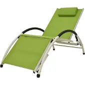 VIVERE Sonnenliege Liegestuhl Outdoor Aluminium Liege Gartenliege Dockside Green Apple