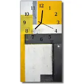 Tulup Glasuhr Wanduhr Küchenuhr Echt-Glas 30x60 Kunst Mehrfarbig