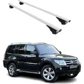Omtec Dachträger Gepäckträger für Mitsubishi Pajero 2006-2021 Grundträger Metall Grau