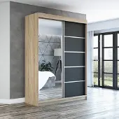 Mebloland Schwebetürenschrank, 2-türig Schrank 160 cm mit Spiegel GAP