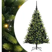 Syfax Künstlicher geflammter Weihnachtsbaum 150 LEDs Grün 120 cm