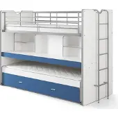 58 aufm Kessel Hochbett Kalinda 222x102x161 Holzwerkstoff+Metall Weiß/Blau