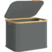 Songmics Wäschekorb mit Deckel 40 Liter aus Oxford-Gewebe schiefergrau LCB516GN01