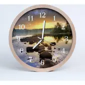 Tulup Holzuhr 30fi cm wanduhr - lake Nature