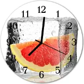Tulup Glasuhr Wanduhr Küchenuhr Echt-Glas 30fi cm Grapefruit Eis rosa