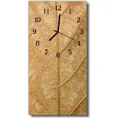 Tulup Glasuhr Wanduhr Küchenuhr Echt-Glas 30x60 Blatt Beige
