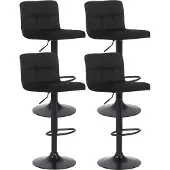 CLP 4er Set Barhocker Feni Samt schwarz